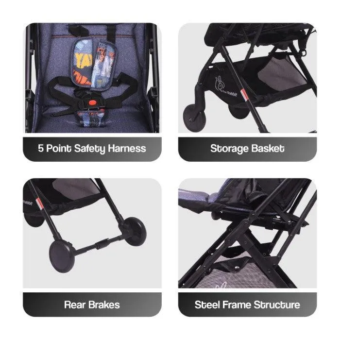 Pocket Stroller Lite - One Hand Fold, Multi Recline, Light Weight, Travel Friendly, Adjustable Canopy, Steel Frame, Link Brake, 0-3 Years