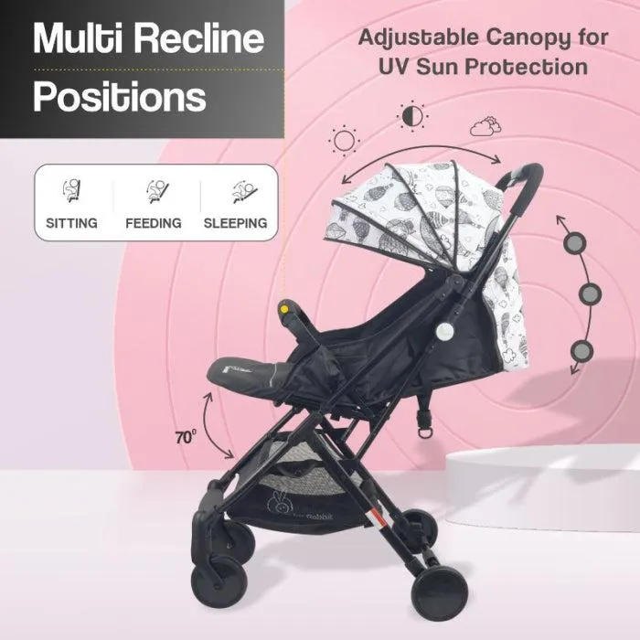 Pocket Stroller Lite - One Hand Fold, Multi Recline, Light Weight, Travel Friendly, Adjustable Canopy, Steel Frame, Link Brake, 0-3 Years