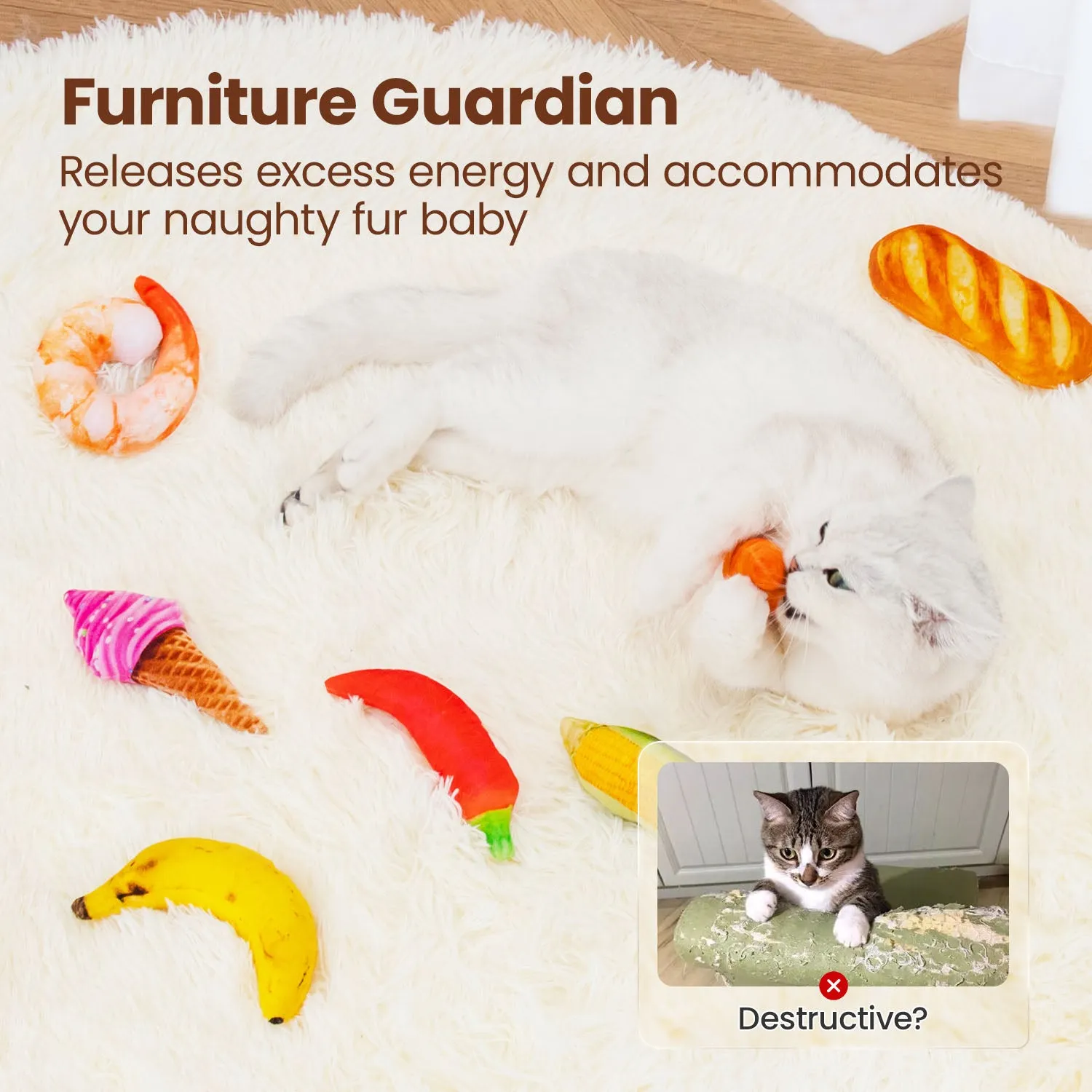 Potaroma Cat Toys Days of The Week Food Style Catnip Toys 7Pcs