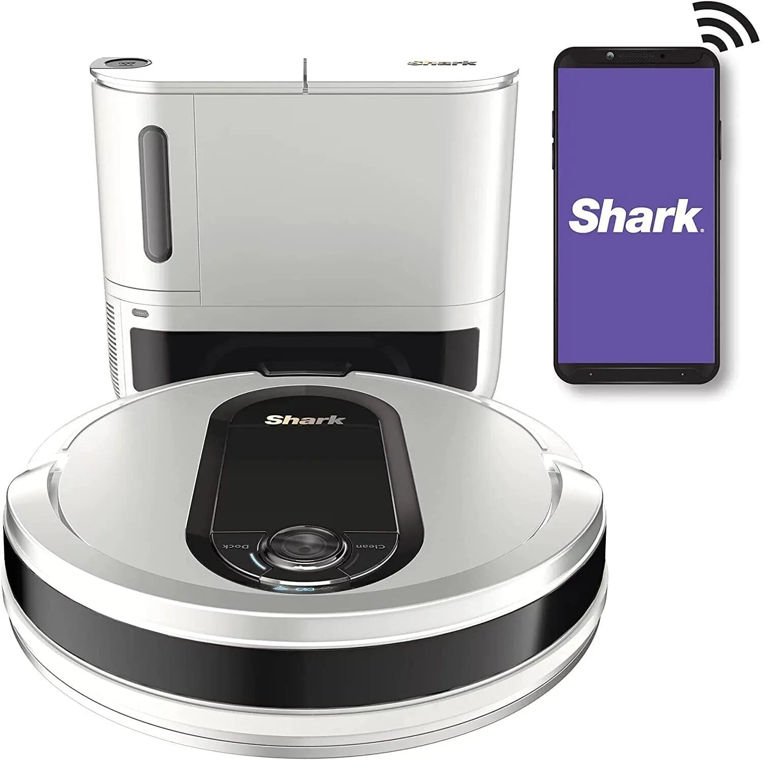 Shark IQ QR1000 Wi-Fi Robot Vacuum w/ Self-Empty Base & Self-Cleaning Brushroll (White)(Refurbished)