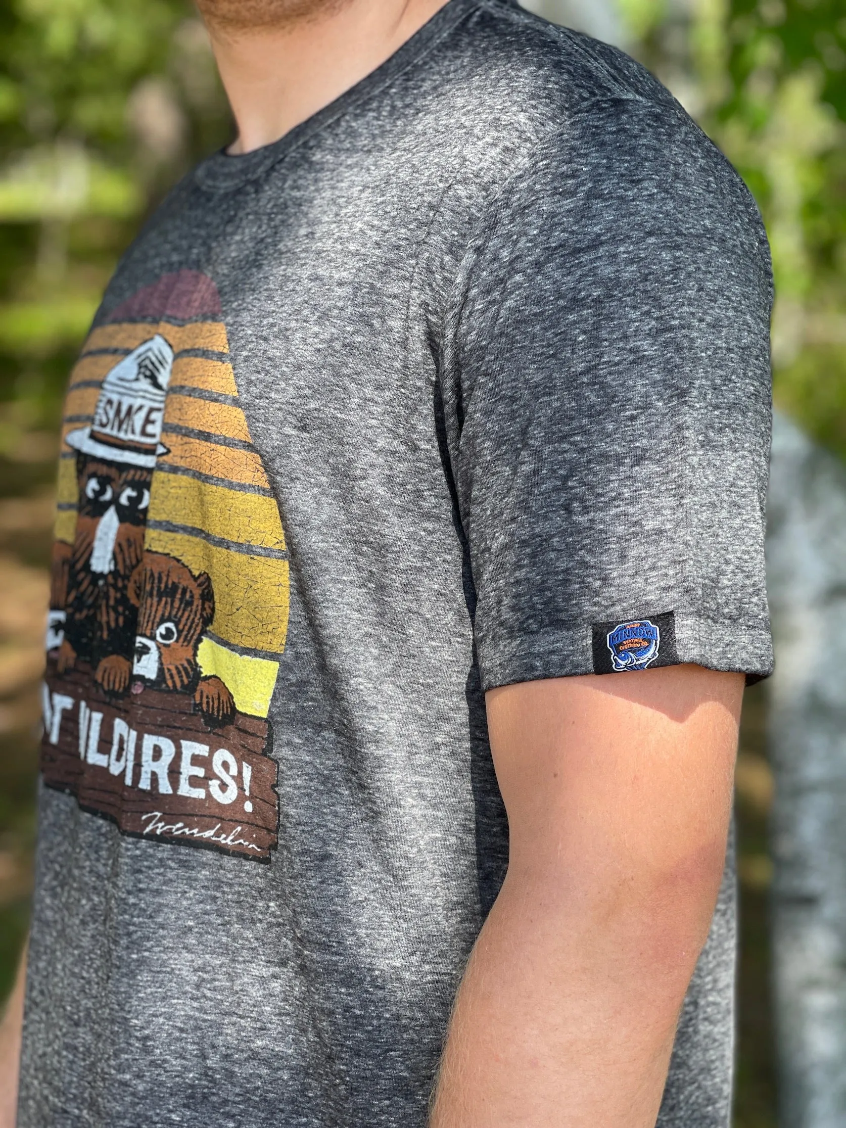 Smokey Bear & Cubs LUXE Tee- Charcoal Grey CLEARANCE