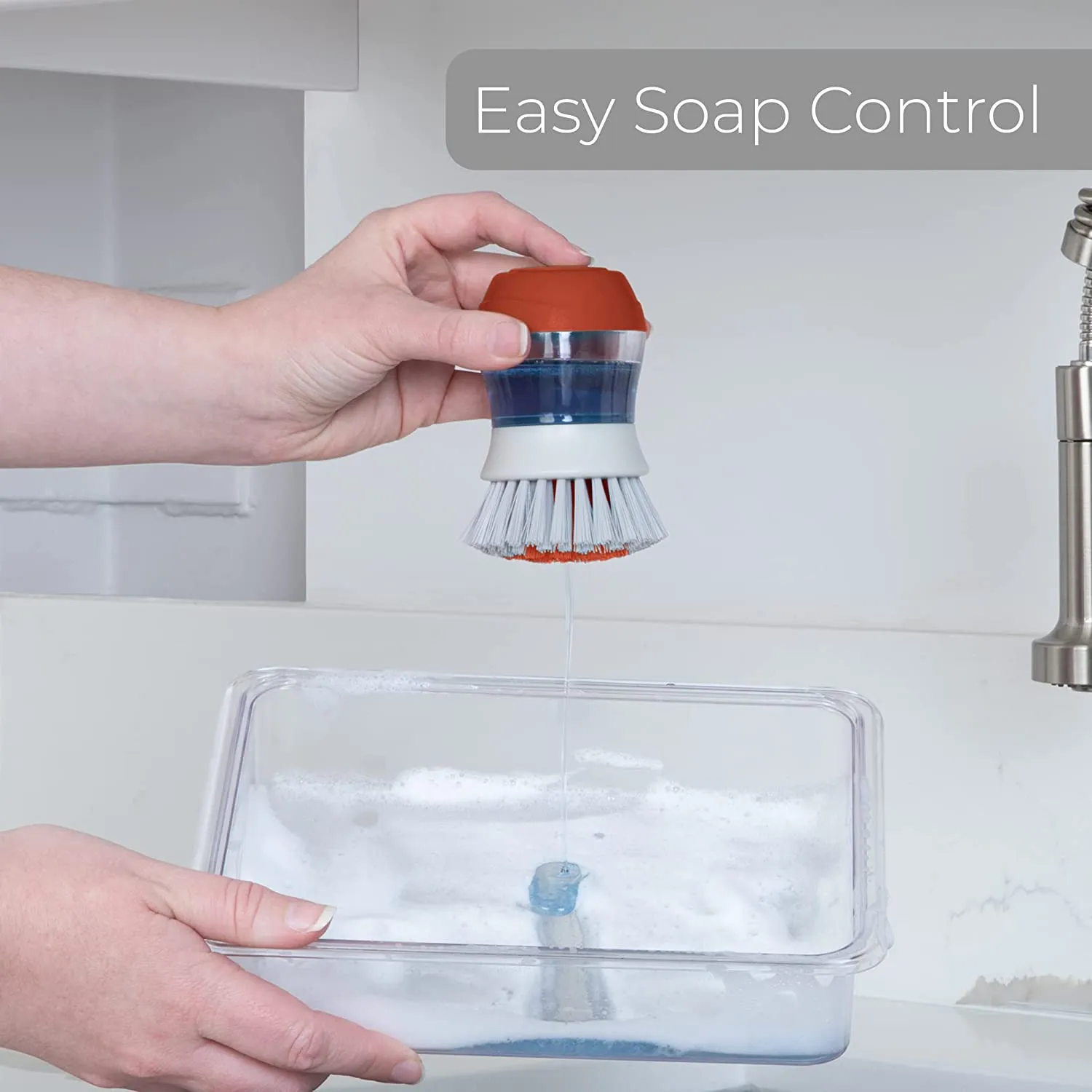 Soap Dispensing Palm Brush and Stand