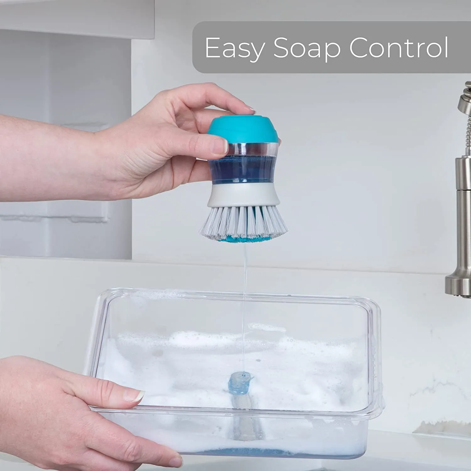 Soap Dispensing Palm Brush and Stand