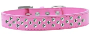 Sprinkles Dog Collar Clear Crystals Size 12 Bright Pink