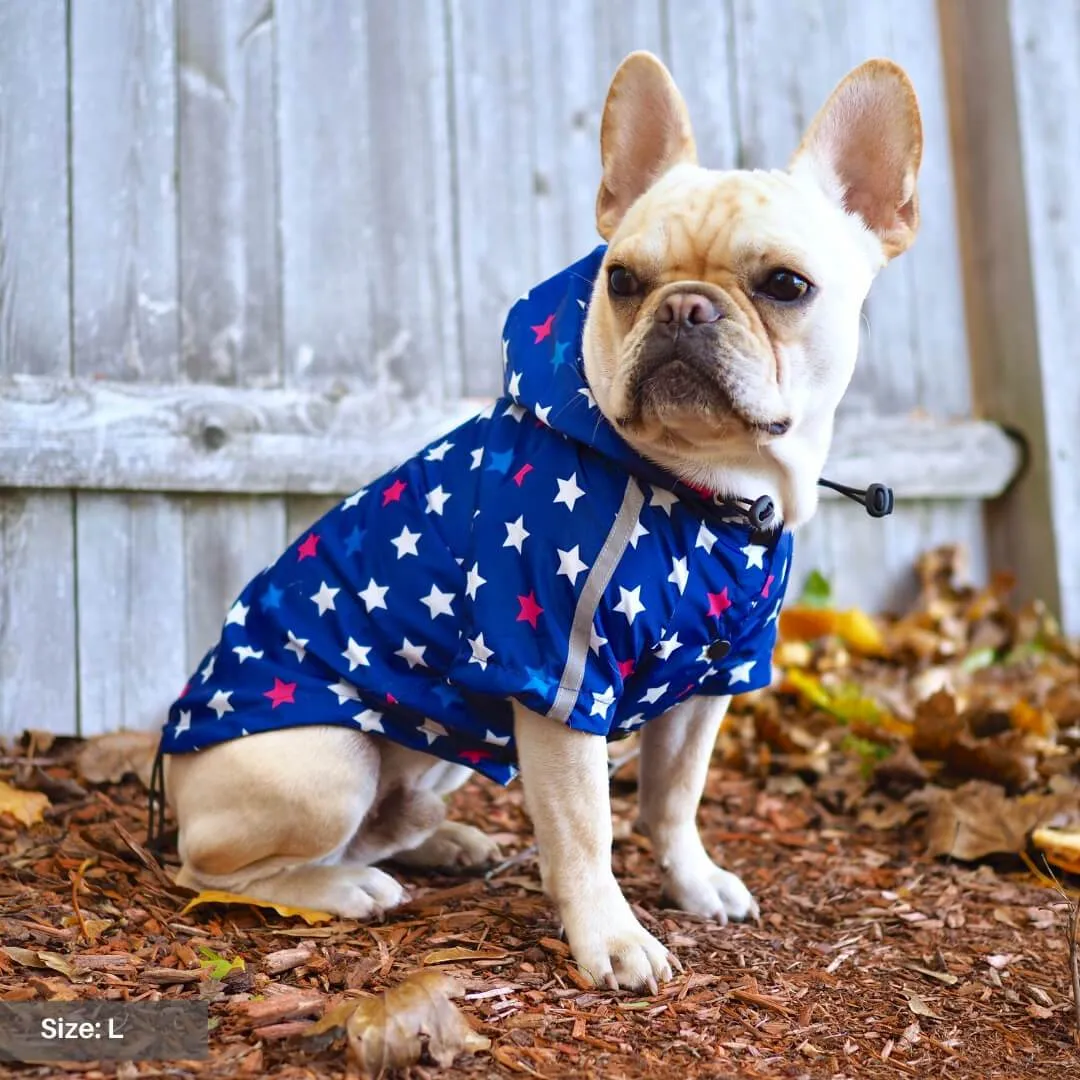 Star Print Reflective Dog Raincoat