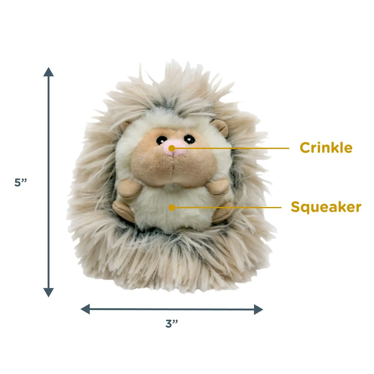 Tall Tails Dog Toy Real Feel Fluffy Baby Hedgehog