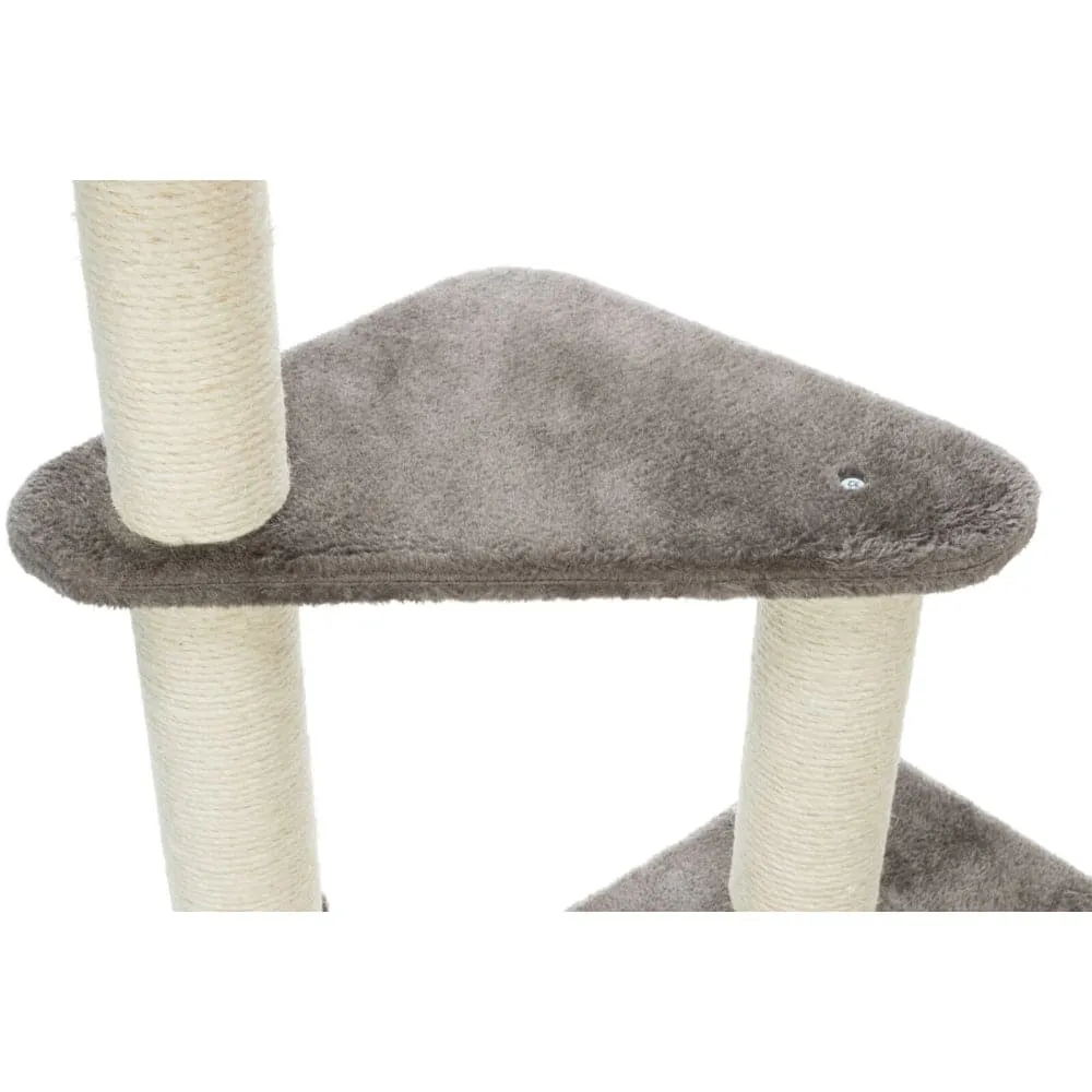 Trixie Altea Scratching Wave on Post with Paw Print for Cats (White/Grey)