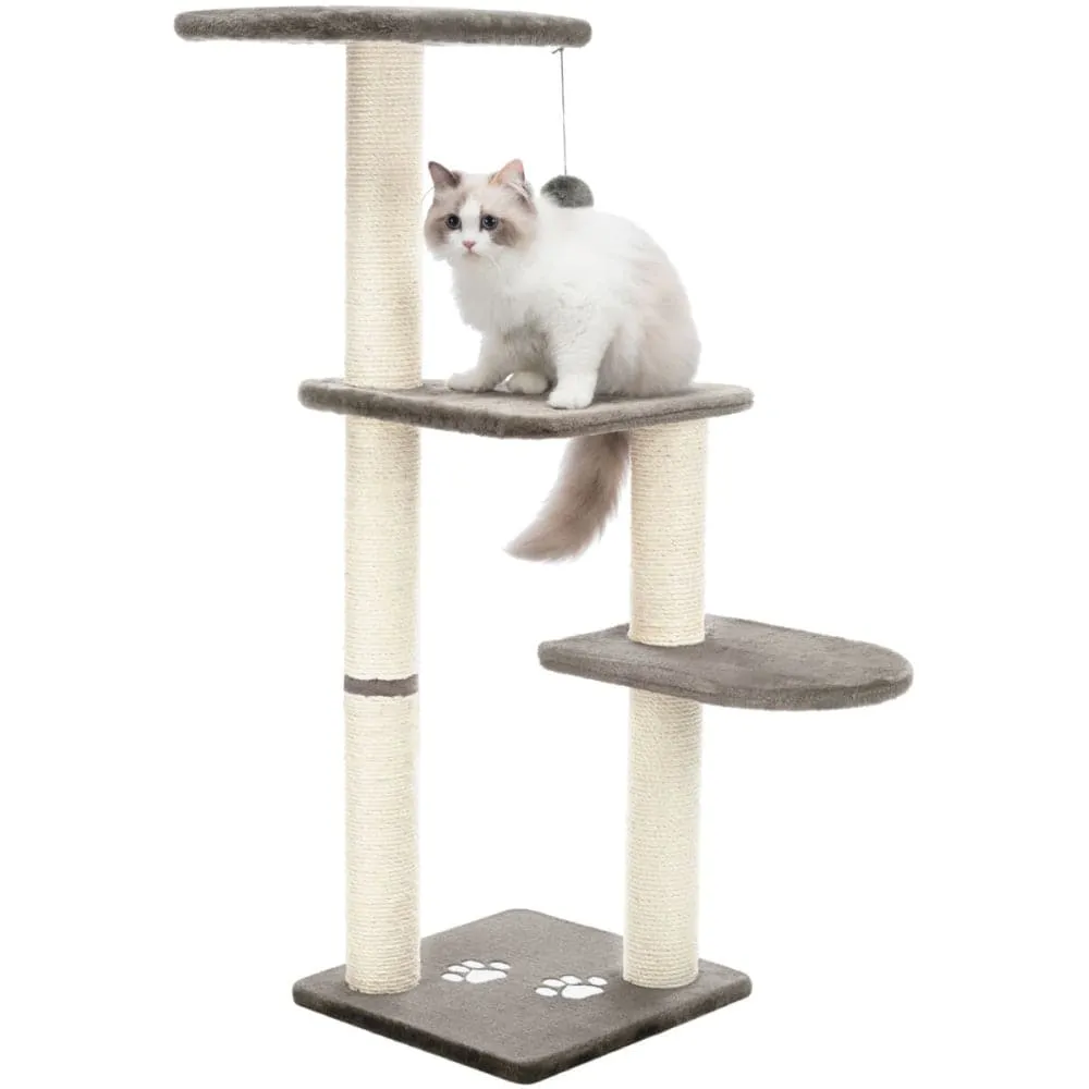 Trixie Altea Scratching Wave on Post with Paw Print for Cats (White/Grey)