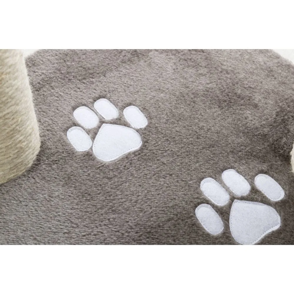 Trixie Altea Scratching Wave on Post with Paw Print for Cats (White/Grey)