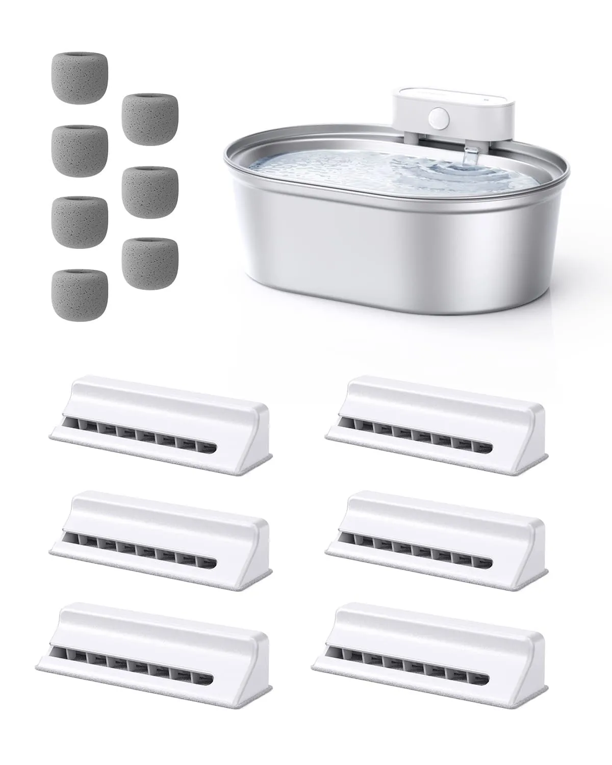 Uah Pet Stainless Steel Cordless Pet Water Fountain