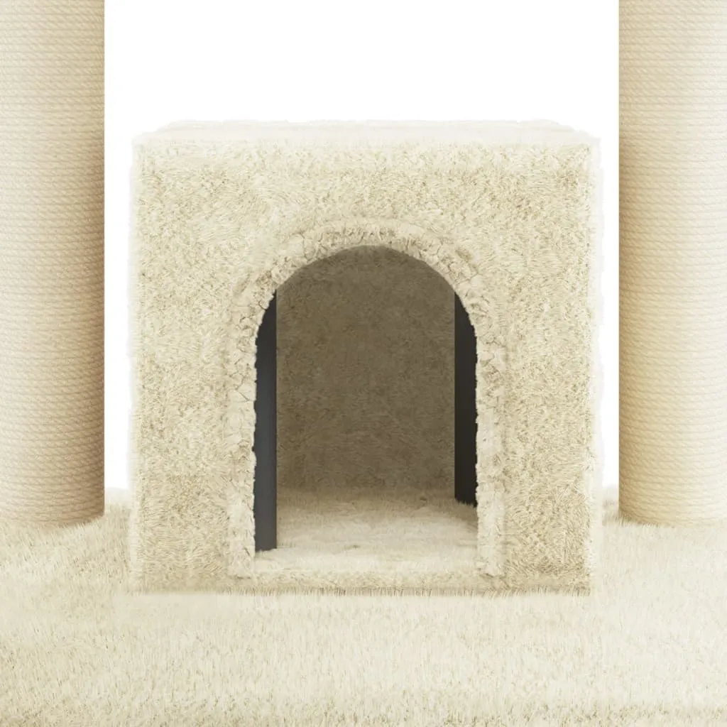 vidaXL Cat Tree with Sisal Scratching Posts Cream 110 cm