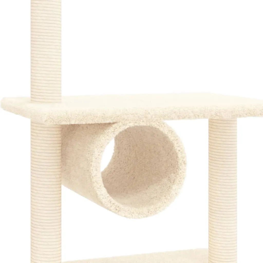 vidaXL Cat Tree with Sisal Scratching Posts Cream 279 cm