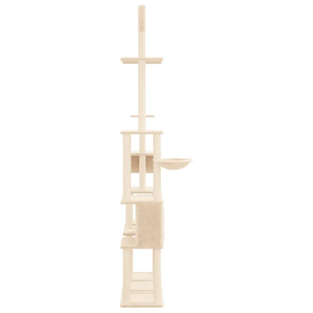 vidaXL Cat Tree with Sisal Scratching Posts Cream 279 cm