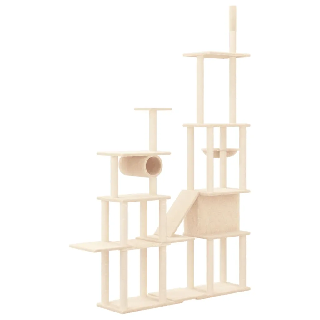 vidaXL Cat Tree with Sisal Scratching Posts Cream 279 cm