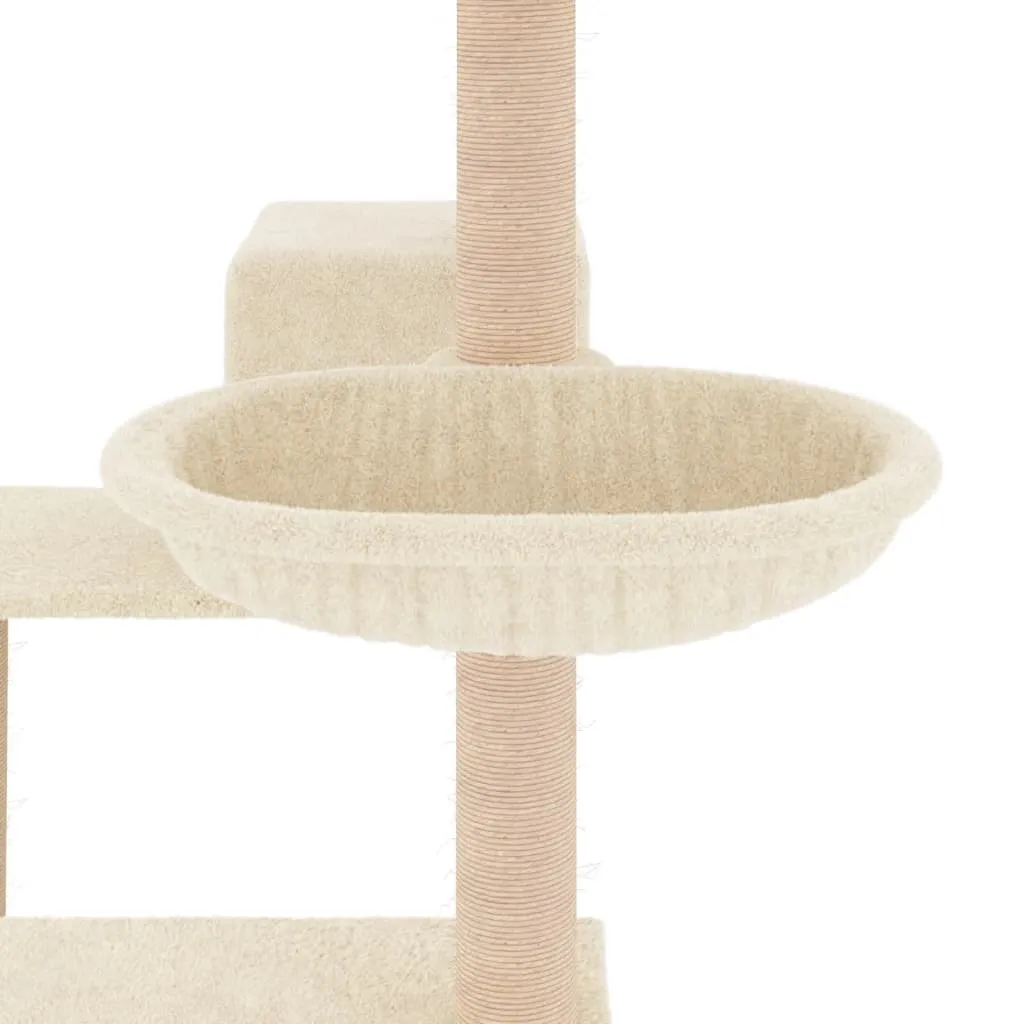 vidaXL Cat Tree with Sisal Scratching Posts Cream 82.5 cm