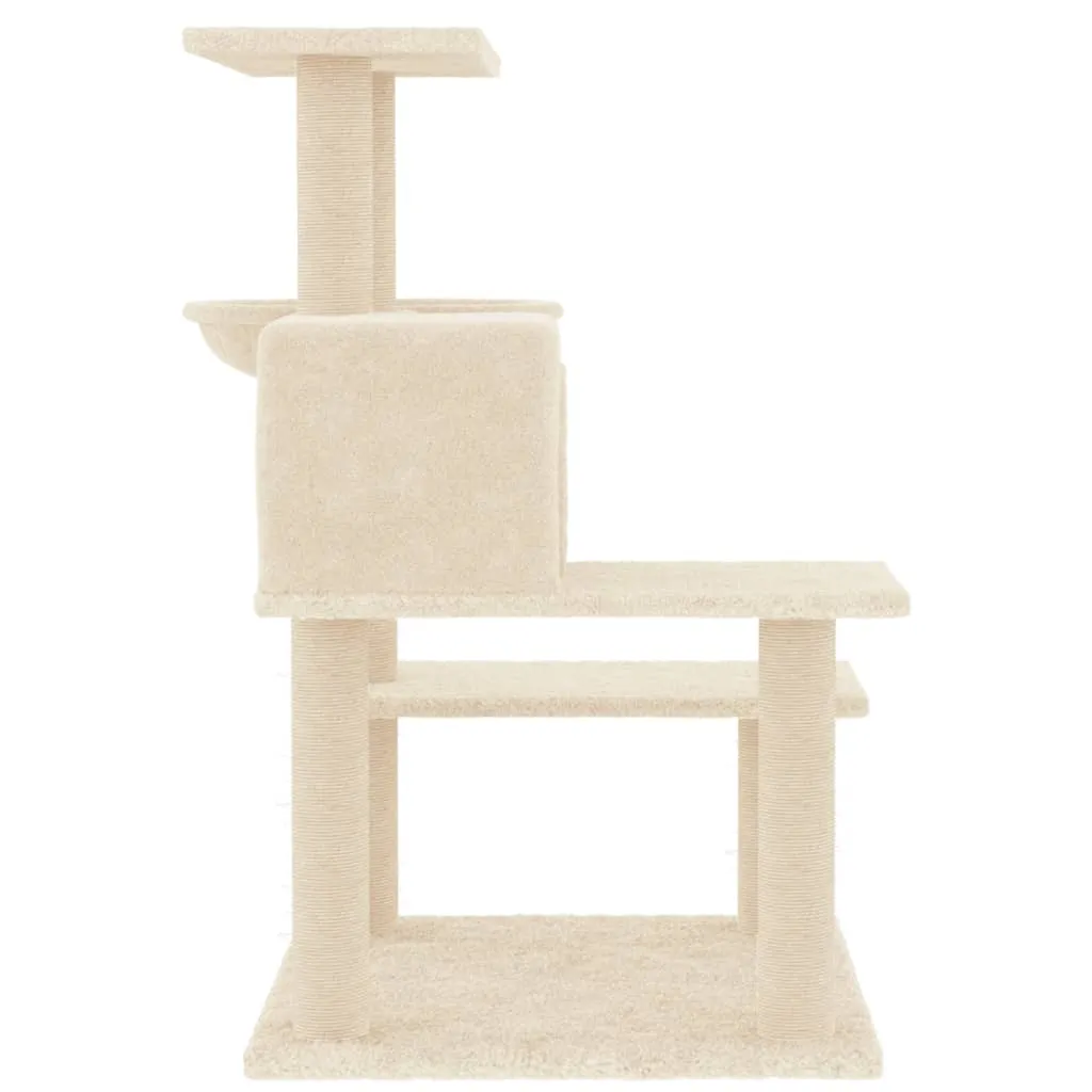 vidaXL Cat Tree with Sisal Scratching Posts Cream 82.5 cm