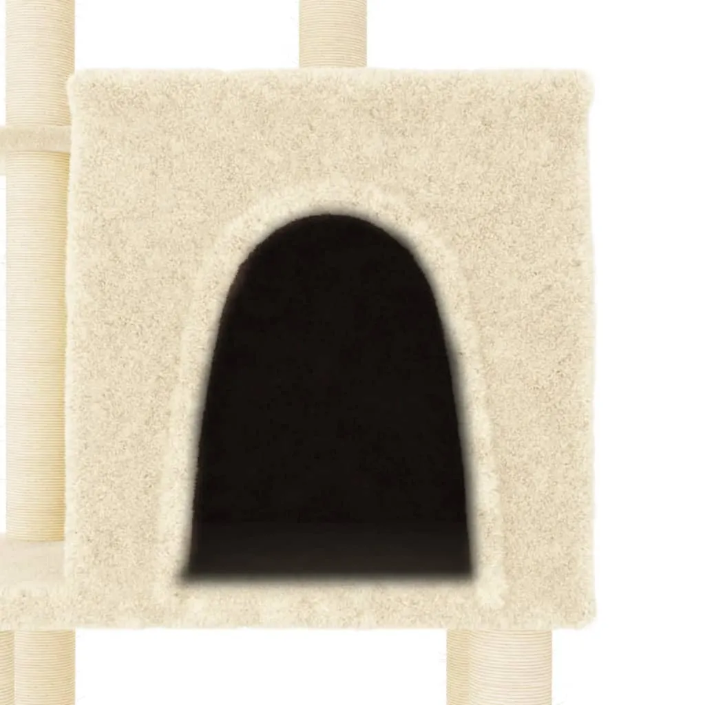 vidaXL Cat Tree with Sisal Scratching Posts Cream 97 cm
