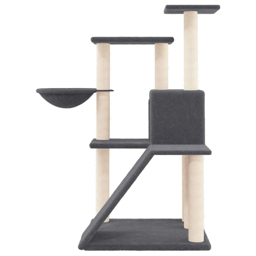 vidaXL Cat Tree with Sisal Scratching Posts Dark Grey 94 cm