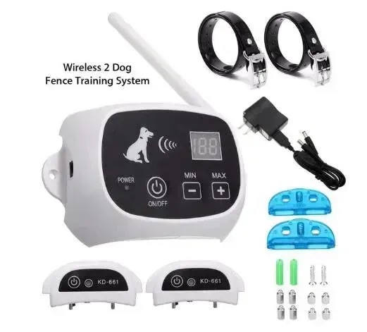 Wireless Electric Dog Pet Fence Containment System - LCD Display & Waterproof Collar