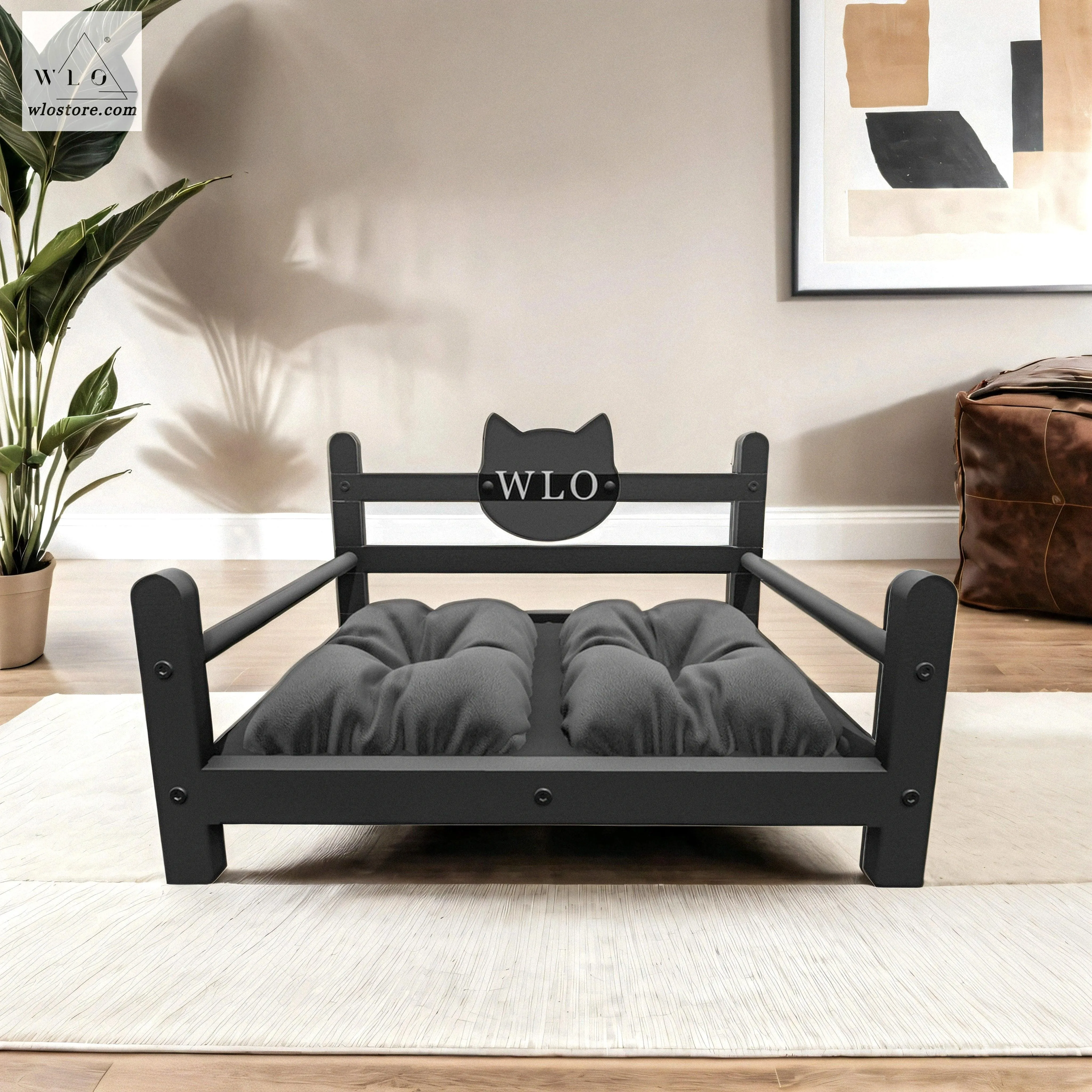 WLO® Black Basic Modern Cat Bed