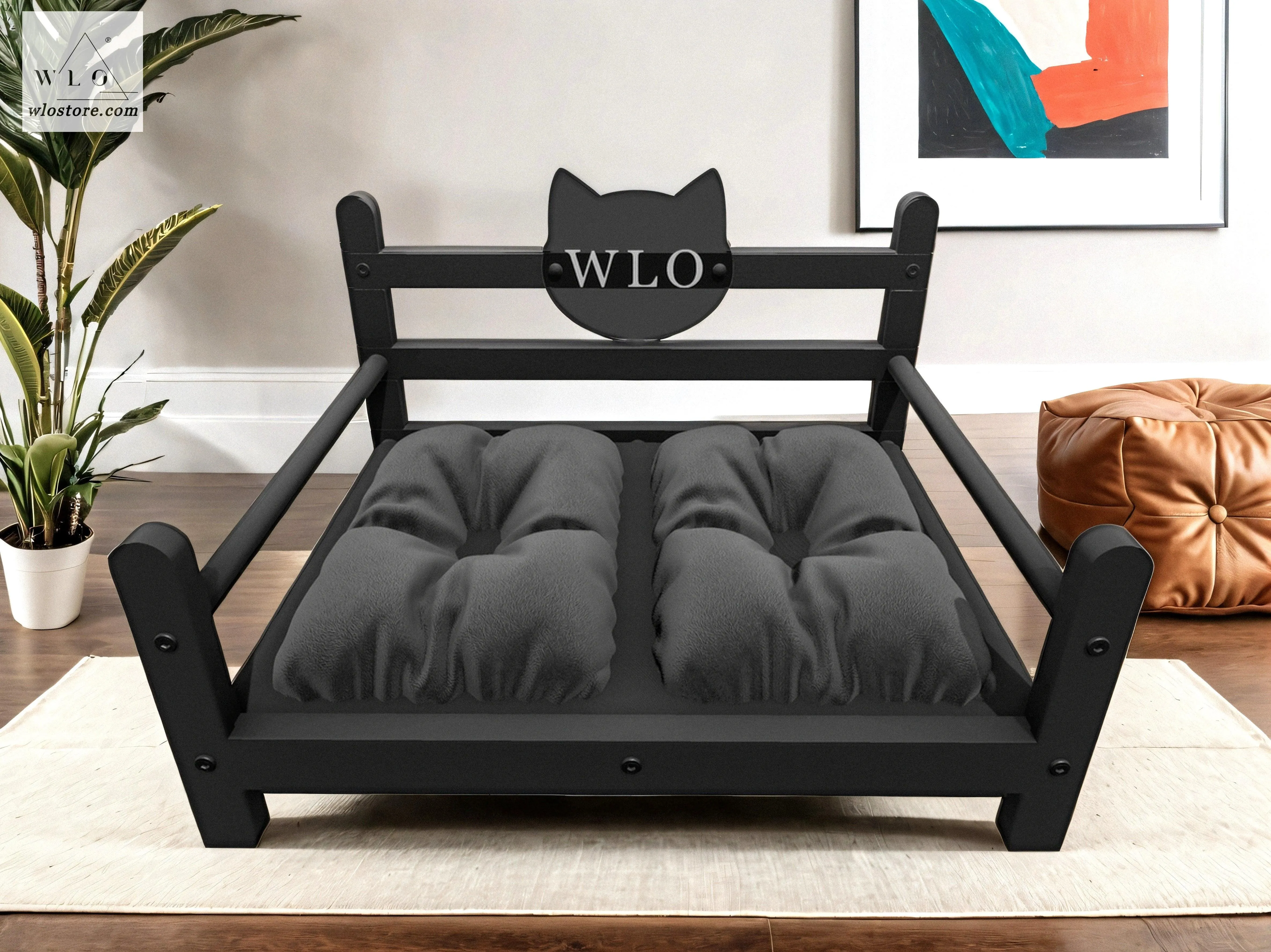 WLO® Black Basic Modern Cat Bed