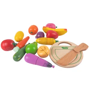 Wooden Vegetable and Fruit Magnetic Toy (15 Pcs)